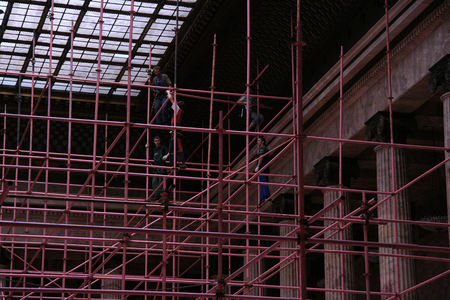 Реставрация светового фонаря Мраморного зала. Фотография 2011 г.